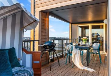 Traumhafte Maisonette-Ferienwohnung mit Hafenblick in Strandnähe