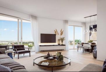 Mit Blick über München: 4-Zi-Whg. mit großzügig. Wohn-Essbereich, 2 Bädern u. umlaufend. Balkon