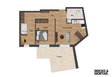 3 Zimmer Wohnung im Erdgeschoss Neubau an der Kahnfahrt