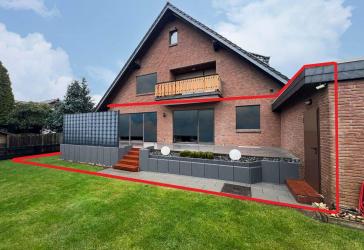 Erdgeschoss-Wohnung mit Garten und Garage in Gamsen, wertige Ausstattung und Keller, z.Zt. vermietet