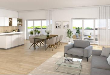 Neubau 3 Zimmer Penthouse und 2 TG-Stellplätzen (kein Duplex)