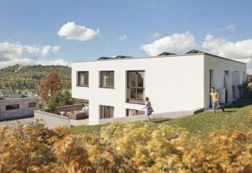 Terrassenhaus in Bestlage mit Fernblick, großer Südterrasse, Doppelgarage & 2 Bädern - KfW 55!