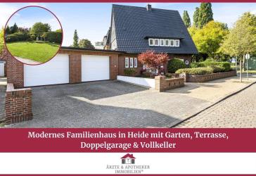 Modernes Familienhaus in Heide mit Garten, Terrasse, Doppelgarage & Vollkeller