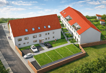 Neubau-Reihenhaus mit Terrasse, Dachloggia, Garten und Carport in Mannheim-Wallstadt