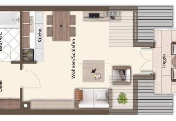1-Zimmer-Apartment mit Balkon im Zentrum von Deggendorf