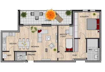 Exklusive 3-Zimmer Penthouse Wohnung in zentraler Lage am ISOTEC Campus in Bergisch Gladbach