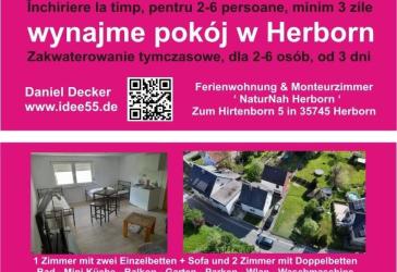 Monteurzimmer Herborn - Mieten auf Zeit - nur ab 3 Personen