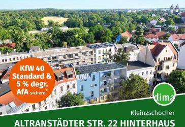 Moderne DG-Maisonette nähe Volkspark mit Süd-Balkon, 2 Bädern, Aufzug, Garage u.v.m.