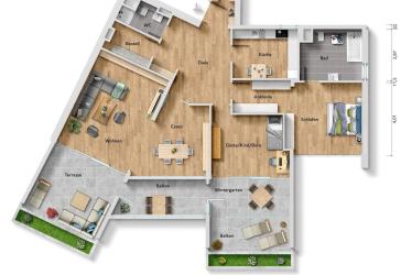 Panoramblick im Weitwinkel! Ostviertel: 140m², 4 Zimmer, TG-Platz, Fahrstuhl, Kellerraum