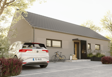 Bungalow überdachte Terrasse, massiv gebaut, Preis inkl. Grundstück