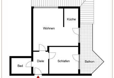 2 Zimmer-Wohnung mit Riesen-Balkon und Stellplatz!