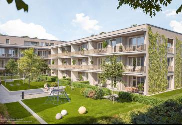 3-Zi.-Whg. zum Innenhof m. 2 Bädern, offener Küche und Balkon