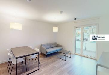 URBAN BASE: Vollmöbliertes 2-Zimmer-Apartment mit EBK, BALKON, ALL-IN-MIETE, UVM. im Wiesbadener Stadtzentrum
