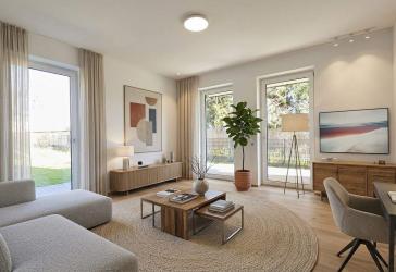Zentral & ruhig in Traunstein mit Garten in stilvoller KFW40 Villa - Barrierefrei , 3-Zimmer, TG