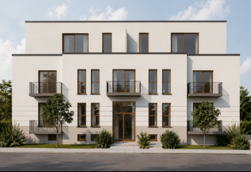 Moderner Neubau mit Blick ins Grüne