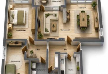 3,5-Zimmer-EG-Wohnung mit Wintergarten