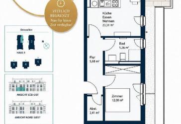 gemütliche 2-Zimmer-Wohnung mit Dachterasse in Strandnähe