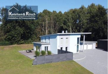 Modernes Niedrigenergiehaus auf großem Grundstück