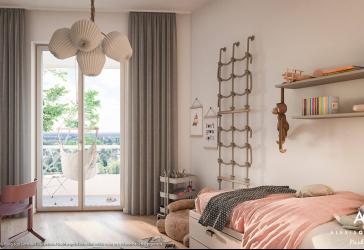 4-Zi-Whg. mit großem Wohn- u. Esszimmer mit Parkblick, 2 Tageslichtbäder und Balkon