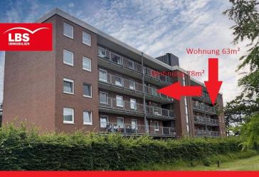 Zwei pflegeleichte Wohnungen (ca. 78qm+63m²) in zentraler Lage von Meppen!