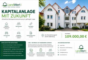 1,5 Zimmer Kapitalanlage im Wunderburgpark in Oldenburg.