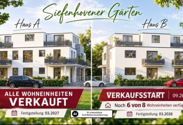 3-Raum-Wohnung mit eigenem Garten in zentraler Lage, barrierefreier und energieeffizienter KfW-55 Neubau