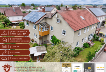 ***Großzügiges Mehrfamilienhaus mit 3 Wohneinheiten, PV- Anlage, Garagen & Werkstatt***