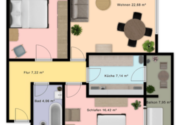 Helle 3-Zimmer-Wohnung mit Balkon (Erstbezug nach Kernsanierung)