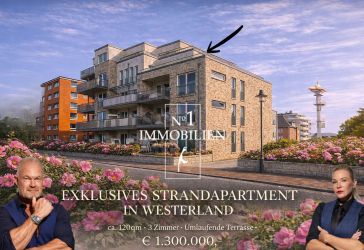 Penthouse ähnliche 3 Zimmerwohnung m. Stellplatz und Keller, in bester Strandlage