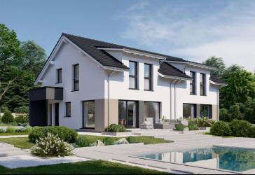Provisionsfrei: projektierte und genehmigte Doppelhaushälfte Effizienzhaus 40 QNG in Aalen-Ebnat