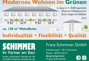 Moderner Neubau von 4 Reihenhäusern mit Garten, Garagen und Stellplätzen