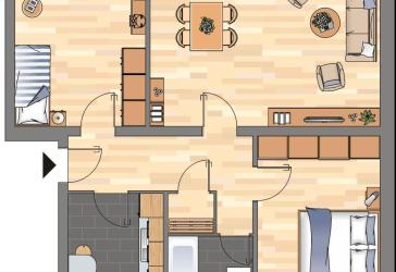 Moderne 3-Zimmer-Wohnung mit Balkon frisch renoviert