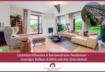Lichtdurchflutetes & barrierefreies Penthouse - sonniger Balkon & Blick auf den Alsterkanal