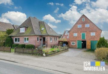Einfamilienhaus mit Einliegerwohnung und Scheune in Deichlage von Jork Borstel zur Anlage !