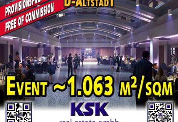 Event location ~11-063 m²/sqm in der Düsseldorfer-Altstadt ab/from 2. Q 2026