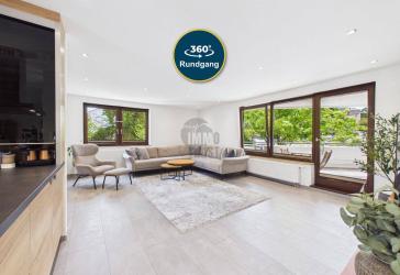 MODERNISIERTE 4,5-ZIMMER-WOHNUNG MIT HOCHWERTIGER EINBAUKÜCHE & GROSSEM SÜD-WEST-BALKON IN HEGNACH
