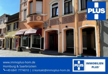 HOMBURG-ALTSTADT; 2 GEWERBEEINHEITEN UND EINE 2 ZKB WOHNUNG AM MARKTPLATZ