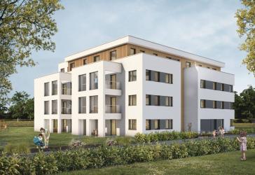 BAUBEGINN ERFOLGT! 3-Zimmer-Wohnung mit Balkon und TG-Platz / Neubau - Erstbezug