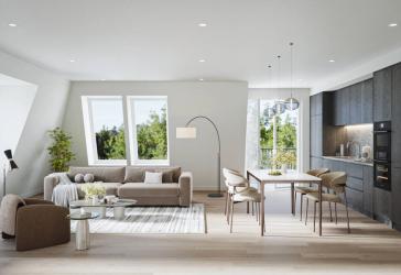 NEUBAU: 5-Zimmer-Maisonette-Dachgeschosswohnung mit Terrasse. 2 Ebenen, 3 Schlafzimmer, 2 Bäder