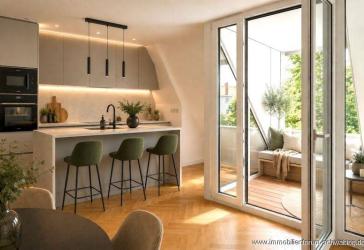 Neubau Niveau in stilvollem Pracht Altbau in bester Lage von Bogenhausen: 4 Zimmer Loggia Wohnung