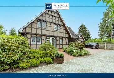 Fachwerk-Landhausvilla mit Garage, Sauna, Kamin und Fußbodenheizung und Blick auf den Dom zu Verden!