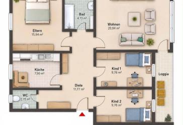 Ihr neues Zuhause: 4-Zimmer-Wohnung mit idealem Grundriss