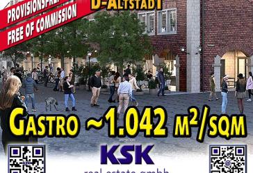 Gastro ~1.042 m²/sqm in der Düsseldorfer-Altstadt ab/from 2. Q 2026
