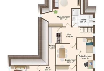 großzügige Wohnung, zentral und trotzdem ruhig