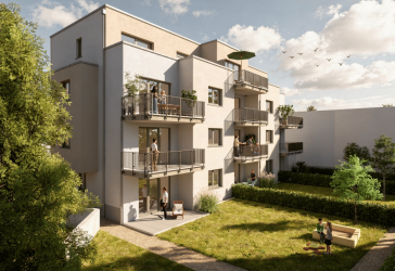 Neubauwohnungen in KA-Durlach: Großzügige 2-Zimmerwohnung mit Terrasse und Garten