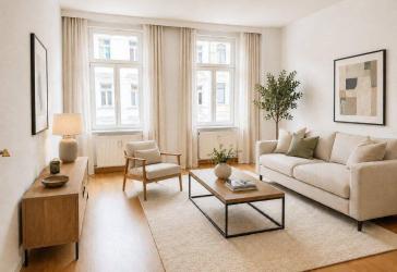 Bezugsfreier Gründerzeit-Altbau mit neuen Holzfenstern und saniertem Treppenhaus von 2025