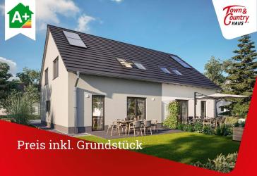 2 Doppelhaushälften, massiv gebaut, Preis inkl. Grundstück
