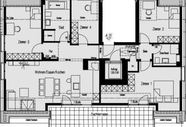 Bezugfertige Neubau 5-Zimmer-Penthouse-Wohnung mit Dachterrasse