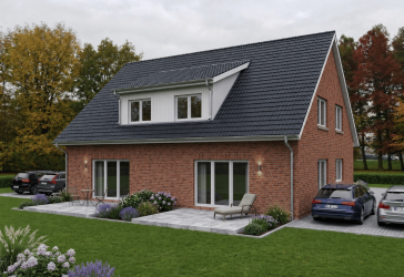 Geplantes Bauvorhaben - Neubau-Doppelhaushälfte mit großem Grundstück