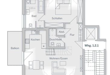Luxuriöse 3 Zi. (93m2) Maisonette-Wohnung